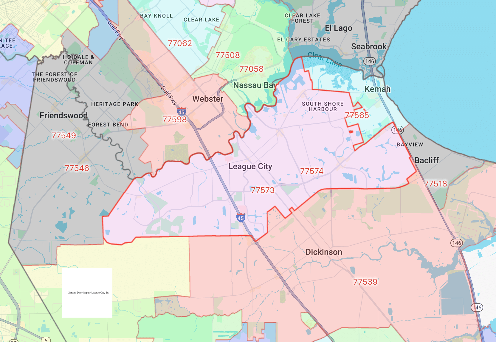 league-city-texas-map